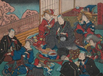 Festive Evening by Toyokuni III, Woodblock Print