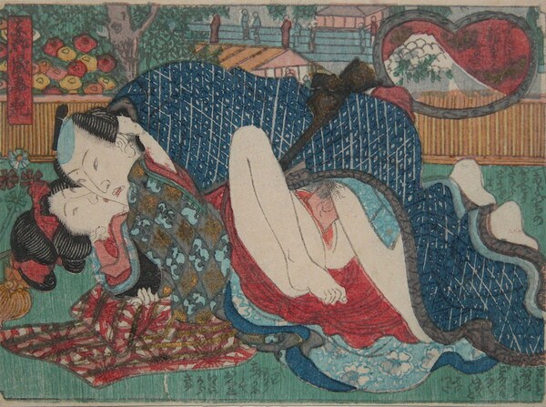 Like an Explosion on Fuji in Spring by Toyokuni III, Woodblock Print