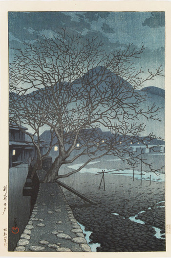 Evening at Beppu by Hasui, Woodblock Print