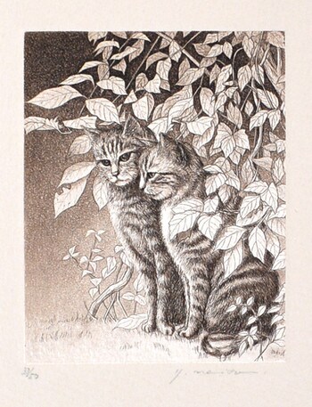Cat Lover I by Naito, Yachiyo, Woodblock Print