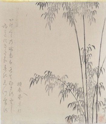 Bamboo Grove by Hokusai, Woodblock Print