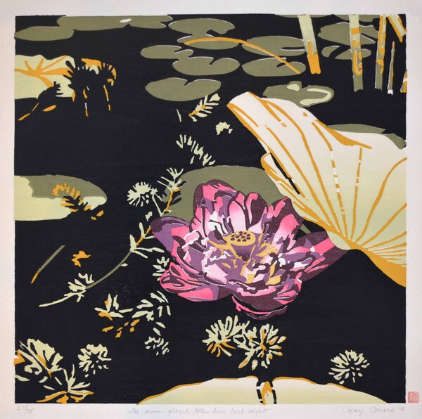 The moon placed lotus here last night by Howard, Daryl, Woodblock Print
