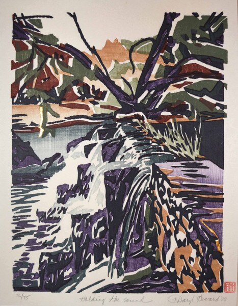 Holding the sound by Howard, Daryl, Woodblock Print
