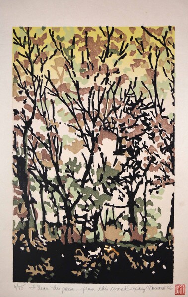I hear his poem...from this wash by Howard, Daryl, Woodblock Print