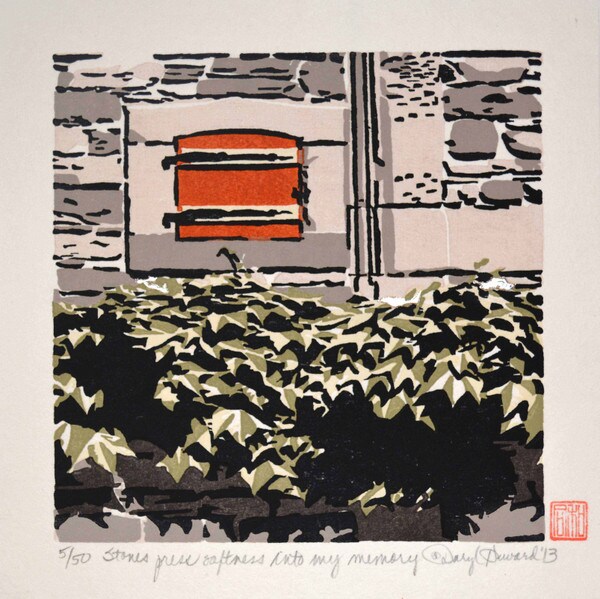 Stones press softness into my memory by Howard, Daryl, Woodblock Print