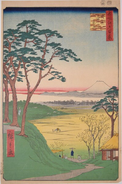 Jijigachaya Teahouse in Meguro by Hiroshige, Woodblock Print