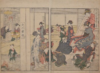 Secret Flower Viewing (Naisho hanamino zu) by Utamaro, Woodblock Print