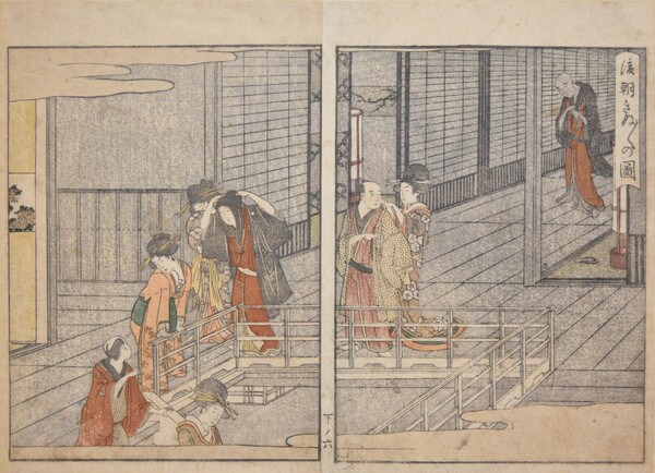 Parting the Next Morning (Kocho kinuginu no zu) by Utamaro, Woodblock Print