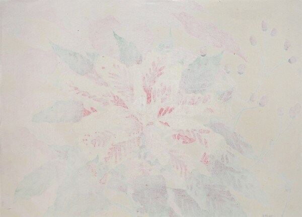 Croton Leaves by Murakami, Sadao, Woodblock Print