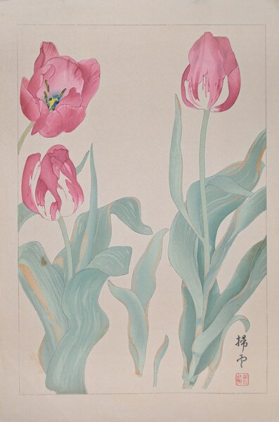Tulip by Chigusa, Soun, Woodblock Print