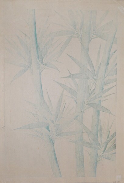 Bamboo by Kawarazaki, Shodo, Woodblock Print