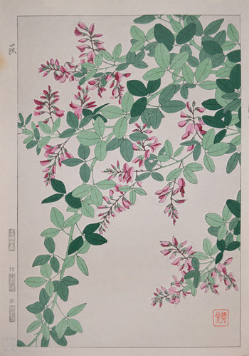 Bushclover by Kawarazaki, Shodo, Woodblock Print