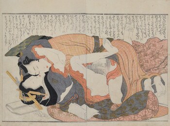 Glad You Came by Hokusai, Woodblock Print