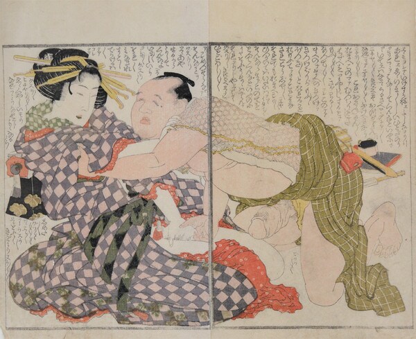 Let Go of Your Hand by Hokusai, Woodblock Print