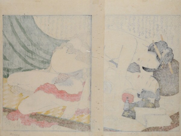 Widow's Passion by Hokusai, Woodblock Print