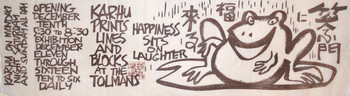 Happiness Sits on Laughter by Karhu, Clifton, Woodblock Print