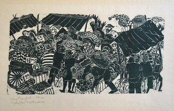 Haymarket by Matsubara, Naoko, Woodblock Print