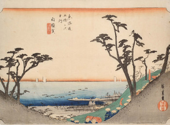 Shirasuka by Hiroshige, Woodblock Print