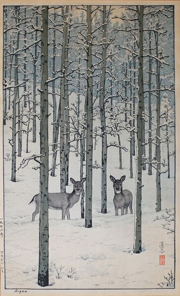Aspen by Yoshida, Toshi, Woodblock Print
