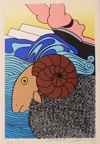 Sheep by Yayanagi, Go, Lithograph