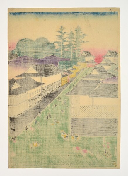 Street Scene by Hiroshige, Woodblock Print