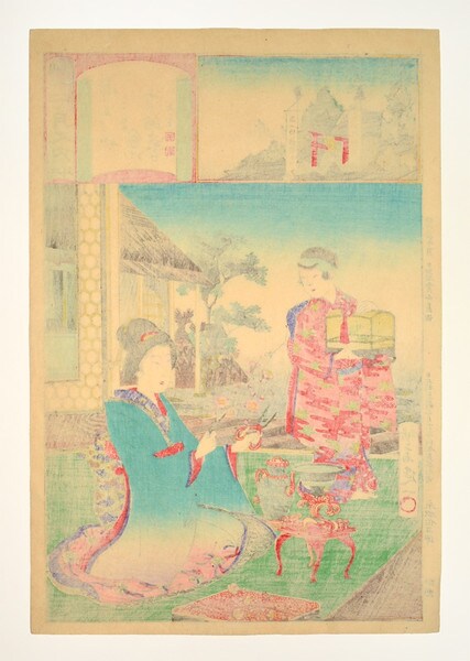 February: Inari Shrine Festival by Nobukazu, Woodblock Print