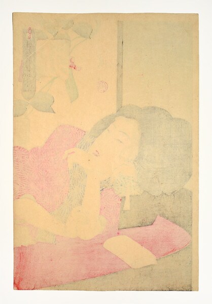 The Sleepy Type: A Low Class Prostitute in the Meiji Era by Yoshitoshi, Woodblock Print