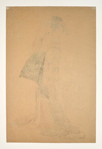 Courtesan Takigawa from the Ogiya House by Eishi, Woodblock Print