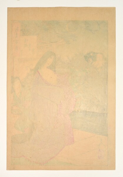 Peeping in the Moonlight by Yoshitoshi, Woodblock Print