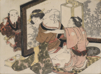 Love and Moxibustion by Eisen, Woodblock Print
