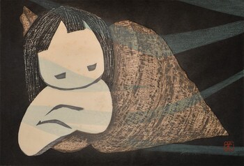 Girl (Shell) by Kawano, Kaoru, Woodblock Print