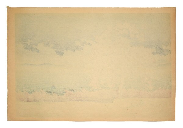 Rain at Lakeside in Matsue by Hasui, Woodblock Print