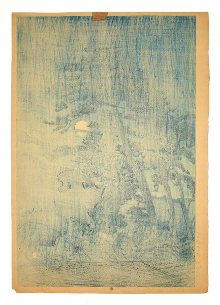 Moon over Magome by Hasui, Woodblock Print