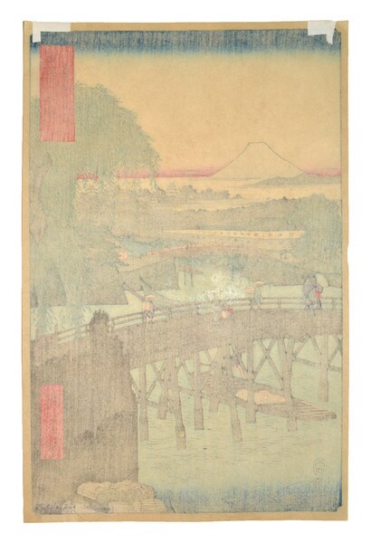 Ichikokubashi Bridge in Toto by Hiroshige, Woodblock Print
