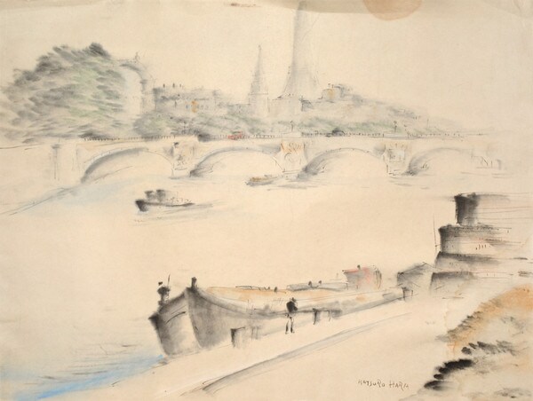 One Day at the River by Hara, Katsuro, Painting
