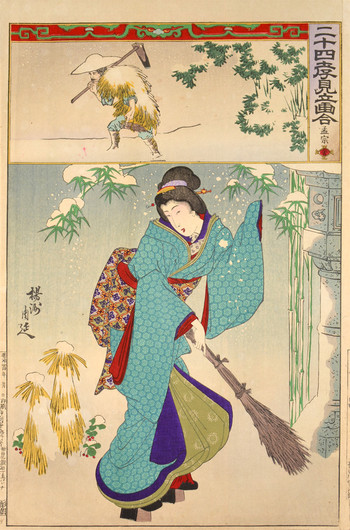 Mo So (Meng Zong) by Chikanobu, Woodblock Print