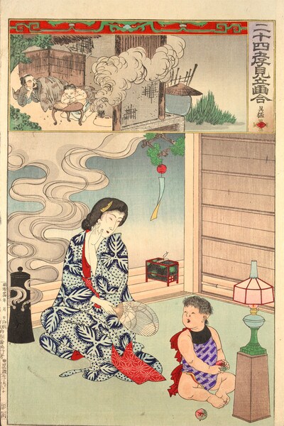 Go Mo (Wu Meng) by Chikanobu, Woodblock Print