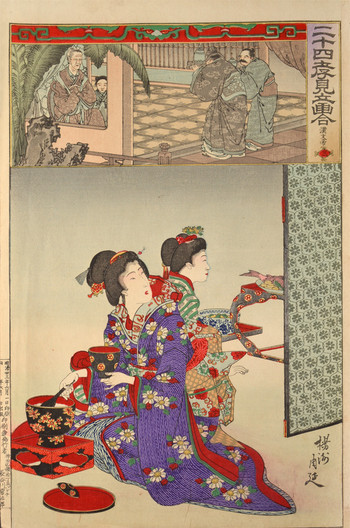 Kan Buntei (Han Wendi) by Chikanobu, Woodblock Print