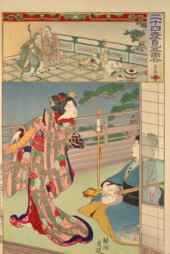 Ro Rai (Lao Laizi) by Chikanobu, Woodblock Print