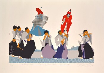 Parade of Tenzushi Dolls, Yamanashi Pref. by Tanaka, Masaaki, Woodblock Print