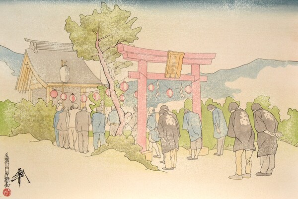 Chitose Shirine by Yamaguchi, Keisuke (OZ), Watercolor