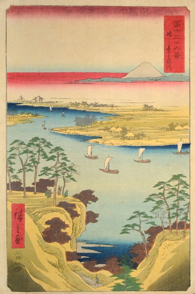 Konodai and Tone River by Hiroshige, Woodblock Print