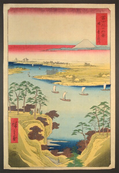 Konodai and Tone River by Hiroshige, Woodblock Print
