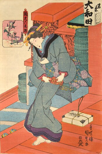 Morning Glory by Kunisada, Woodblock Print