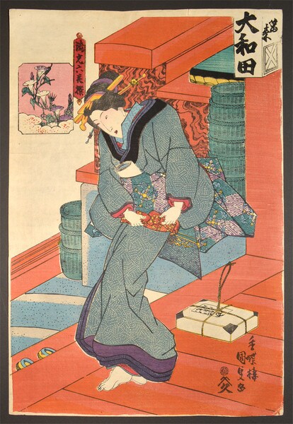Morning Glory by Kunisada, Woodblock Print