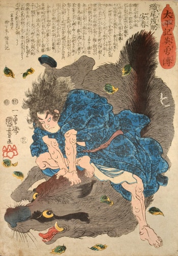 Orio Mosuke Yasuharu by Kuniyoshi, Woodblock Print