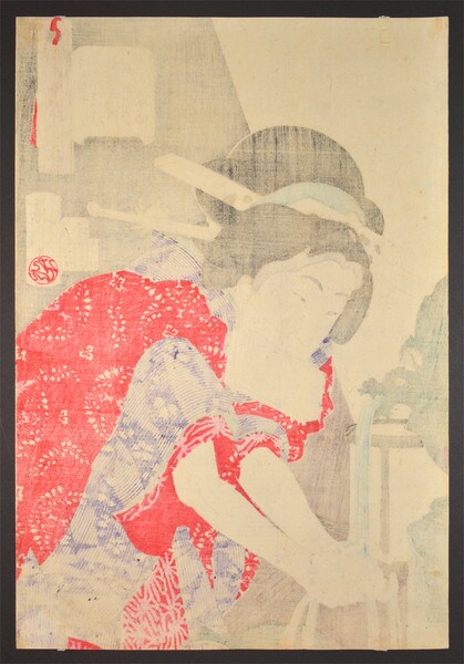 Feeling Chilly: Concubine of the Bunka Era by Yoshitoshi, Woodblock Print