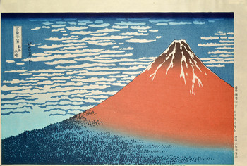 Fine Wind, Clear Weather (aka Red Fuji) by Hokusai, Woodblock Print