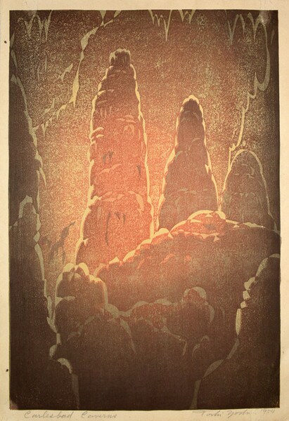 Carlsbad Caverns by Yoshida, Toshi, Woodblock Print