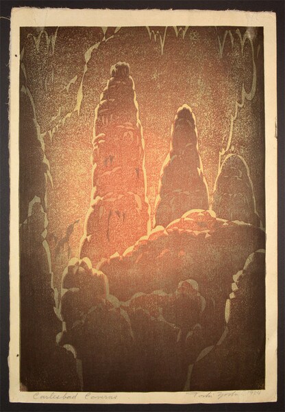 Carlsbad Caverns by Yoshida, Toshi, Woodblock Print